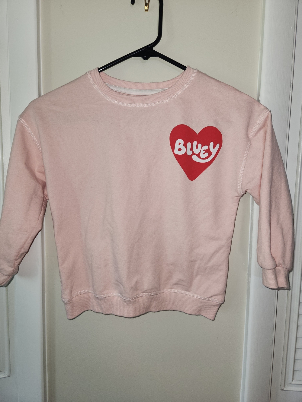 Heart Graphic Pink Kids BLUEY Sweatshirt